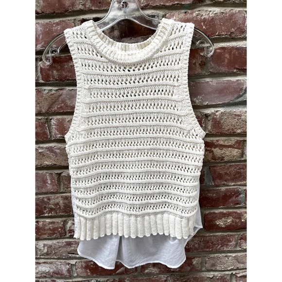 Veronica Beard Sade Mixed Media Tank Medium - Picture 3 of 4